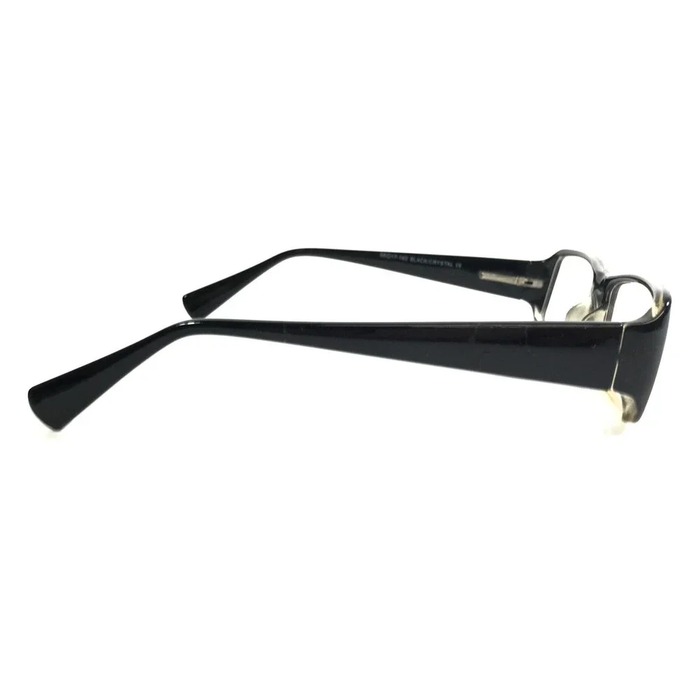 4U Eyeglasses Frames US61 BLACK/CRYSTAL Rectangle Full Rim 55-17-140